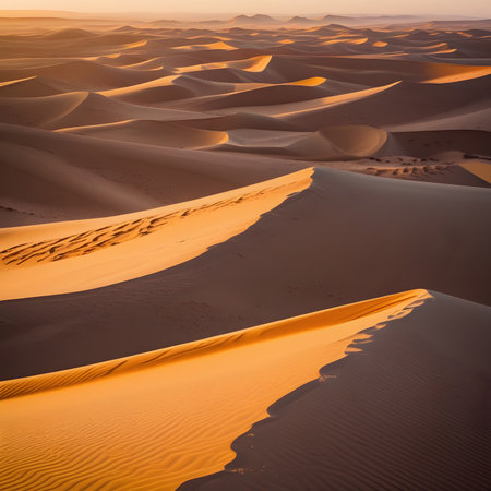Sand dunes in the Sahara desert. Morocco. Africa. Sunset.の素材