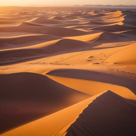 Sand dunes in the Sahara desert, Morocco. Africa. Sunsetの素材