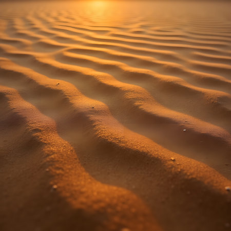 Sand dunes in the evening at sunset. Shallow depth of field.の素材