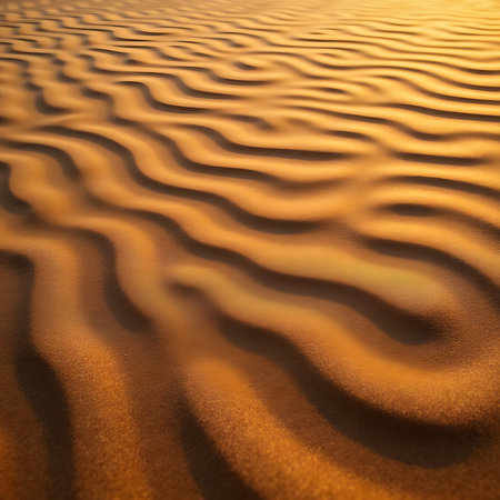 Sand in the desert. Texture of the sand with ripples.の素材