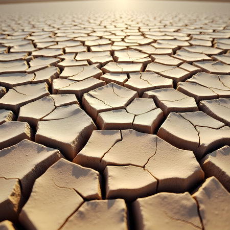 Dry cracked earth background. Global warming concept. Global warming.の素材