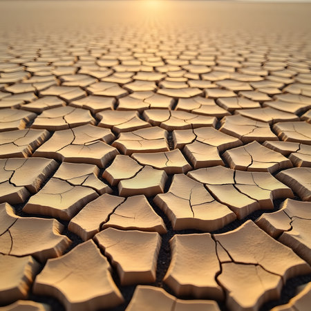 Dry cracked earth background. Global warming, climate change concept.の素材