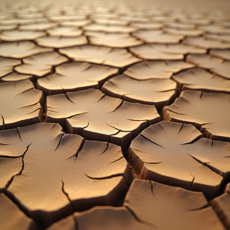 Dry cracked earth background. Global warming and climate change concept.の素材