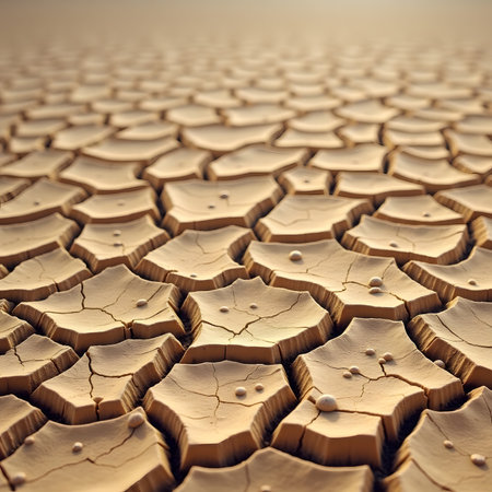 Dry and cracked earth background. Global warming concept. Global warming.の素材