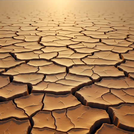 Dry cracked earth background. Global warming and climate change concept.の素材