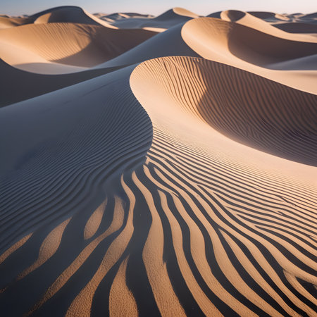 Sand dunes in the Sahara desert, Merzouga, Moroccoの素材
