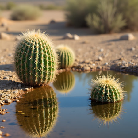 Cactuses in the Mojave Desert, California, USA.の素材