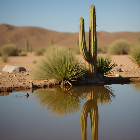 Cactuses in Sossusvlei, Namib desert, Namibiaの素材