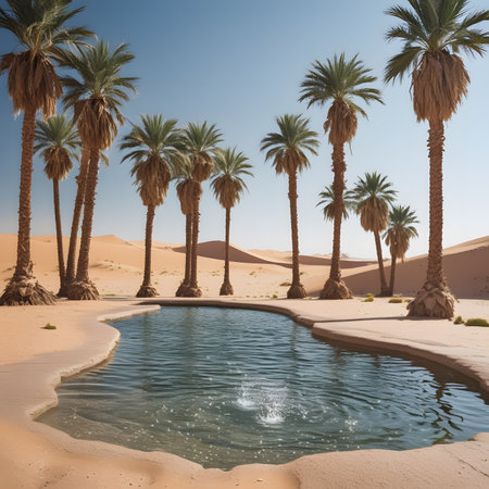 View of the oasis in the Sahara desert, Morocco, Africaの素材