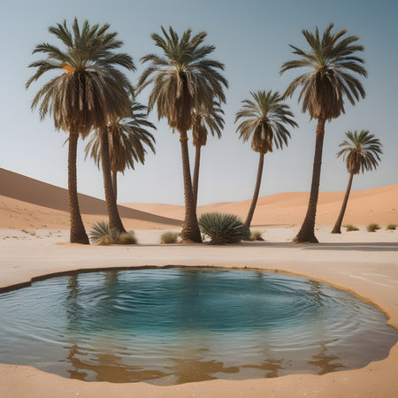 Palm trees in the Namib desert, Namibia, Africaの素材