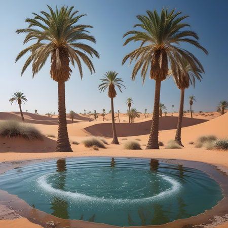 Oasis in the Sahara desert, Merzouga, Moroccoの素材