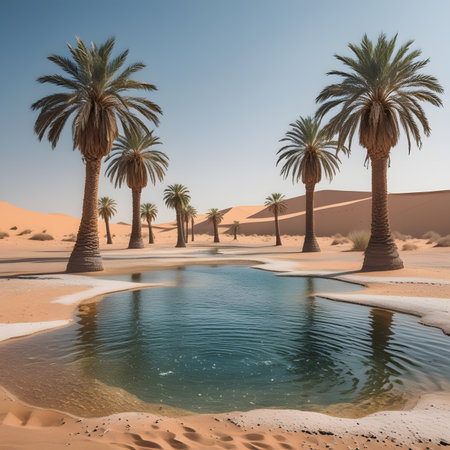 Oasis in the Sahara desert, Merzouga, Moroccoの素材