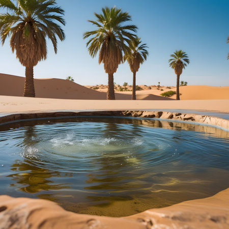 Oasis in the desert of Dubai, United Arab Emirates (UAE)の素材