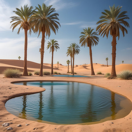 Oasis in the Sahara desert, Merzouga, Moroccoの素材