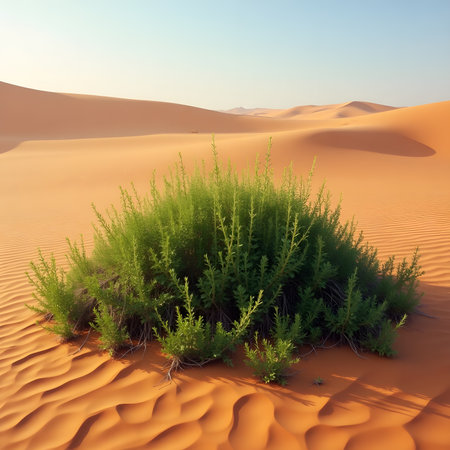 Desert grass in the sand dunes. 3d render.の素材
