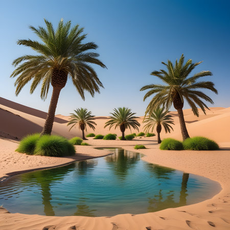 Oasis in the Sahara desert, Merzouga, Moroccoの素材