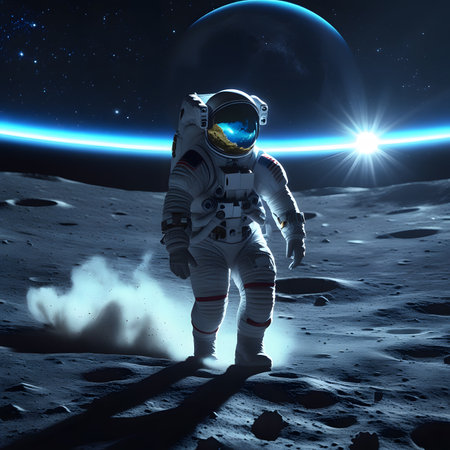 Astronaut in outer space. Elements of this image furnished by NASAの素材