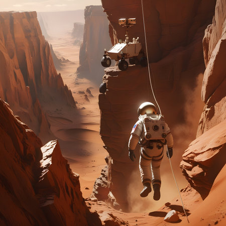 Astronaut in the desert of Utah. 3D rendering.の素材