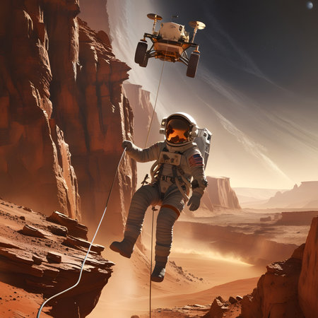 Astronaut in the desert. 3D render. Elements of this image furnished by NASAの素材