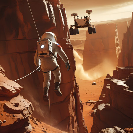 Astronaut in the desert. 3D rendering. Virtual reality.の素材