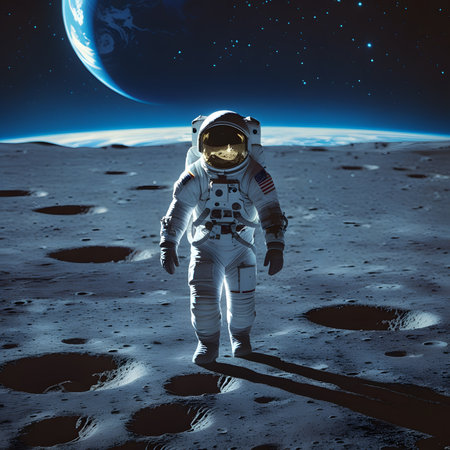 Astronaut in outer space. Elements of this image furnished by NASAの素材