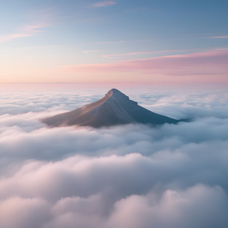 Mt. Fuji in the clouds at sunrise. 3D renderingの素材