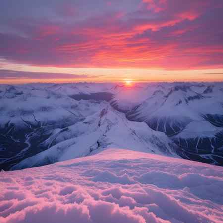 Aerial view of snow capped mountains in Himalayas, Nepalの素材