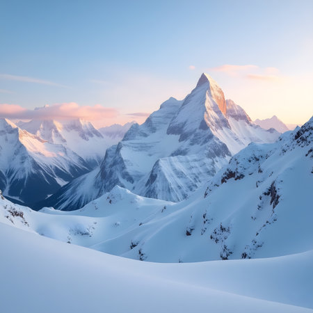 Matterhorn peak at sunrise, Zermatt, Switzerland.の素材