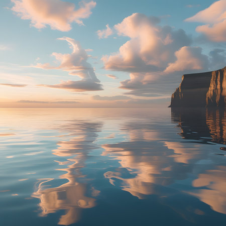 Beautiful seascape. Composition of nature. 3dの素材