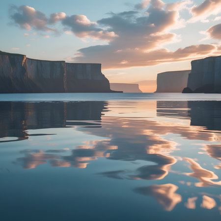 Fantastic sunset over the Black Cliffs of Moher, Scotlandの素材