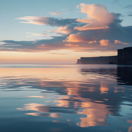 Cliffs of Moher at sunset, Isle of Moher, Scotlandの素材