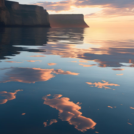 Beautiful seascape. Sunrise over the sea. 3d renderの素材