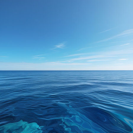 Conceptual sea or ocean water waves and sky cloudscape exotic or paradise backgroundの素材