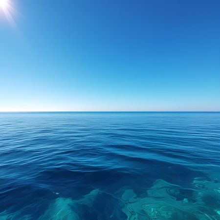 Conceptual sea or ocean water waves and sky cloudscape exotic or paradise backgroundの素材