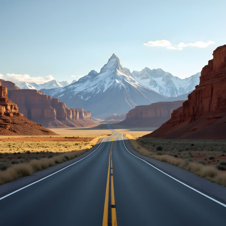 Road to the Matterhorn, Utah, USA. 3d renderの素材