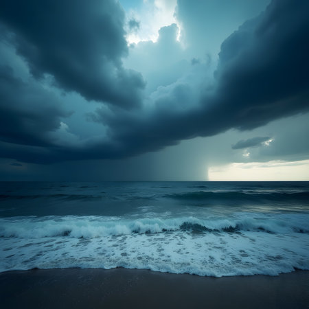 Stormy sky over the sea. Nature composition. Elements of this image furnished by NASAの素材