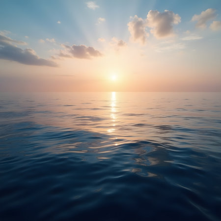 Sunset over the sea. Nature composition. Sunset over the sea.の素材