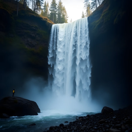 Seljalandsfoss waterfall, Iceland. Long exposure.の素材