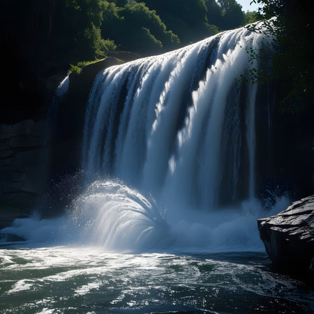 Waterfall in the forest. Beautiful waterfall in the forest. Waterfall in the forest.の素材
