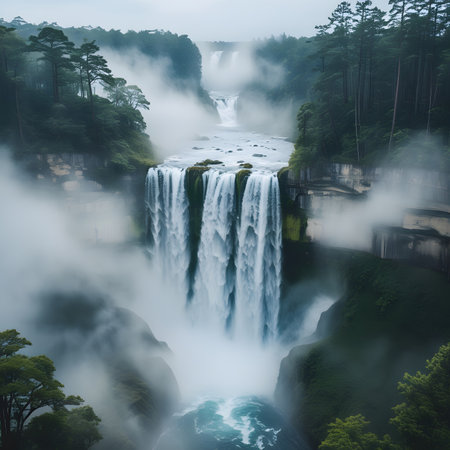 Shiraito Falls in Shizuoka Prefecture, Japan.の素材