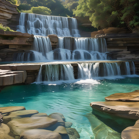 Waterfall in the forest. Beautiful waterfall in the forest. Beautiful waterfall in the forest.の素材