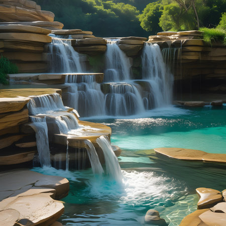 Beautiful waterfall in the forest,Thailand.Toned.の素材