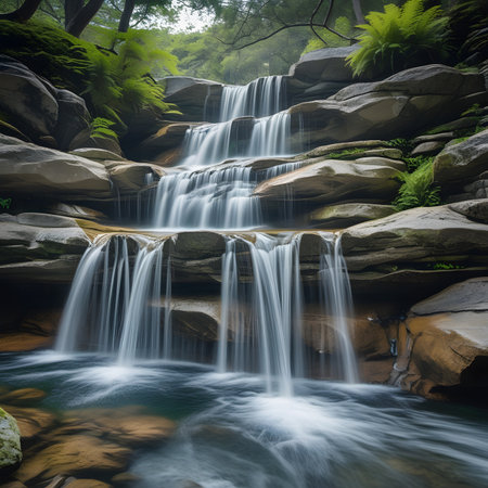 Beautiful waterfall in the forest at Doi Inthanon National Park, Chiang Mai, Thailandの素材