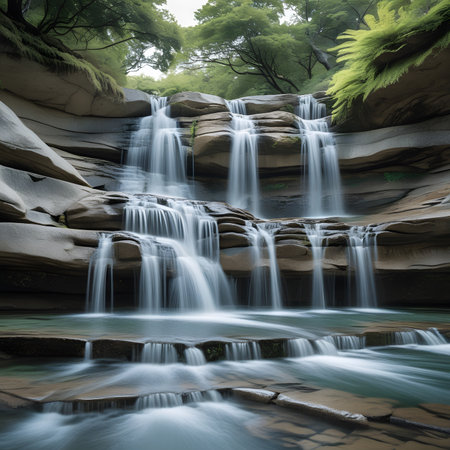 Beautiful waterfall in the forest,beautiful waterfall in the forestの素材
