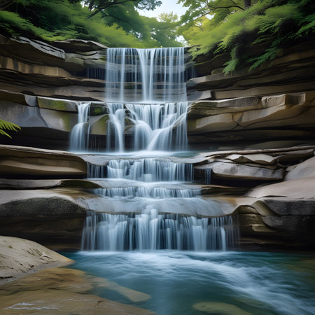 Waterfall in the forest, Kanagawa Prefecture, Japanの素材