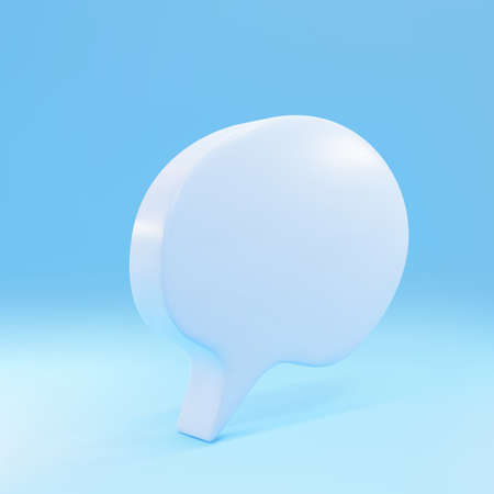 3d Blue Speech bubble isolated on blue background.のイラスト素材
