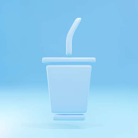 Coffee or drink icon isolated on blue background.