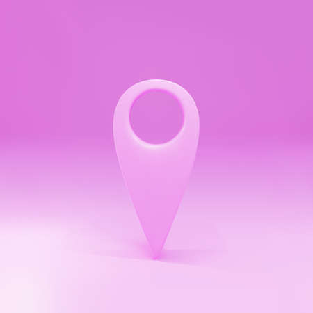 3d pink pointer icon isolated on pink background.