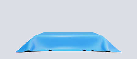 3D scene with bluecloth. minimal scene. 3d illustration. Showcase for your products.のイラスト素材