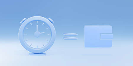 3d Time is money concept, time value of money, save time, Money saving. time management.